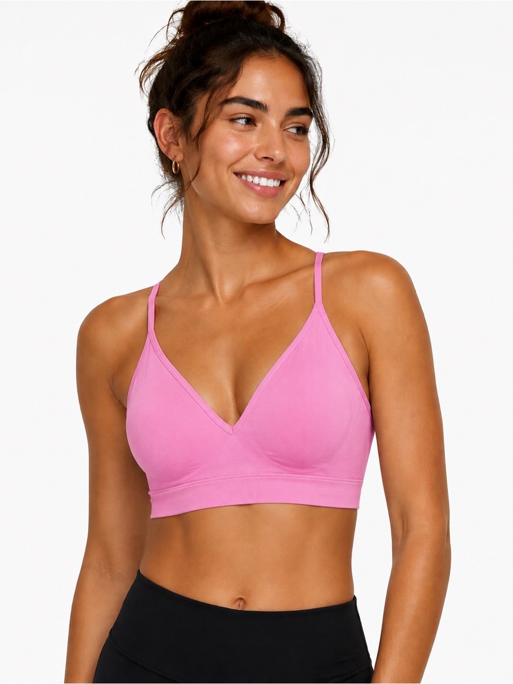 PINK Victoria's Secret Light Pink Wireless V-Neck sports bra